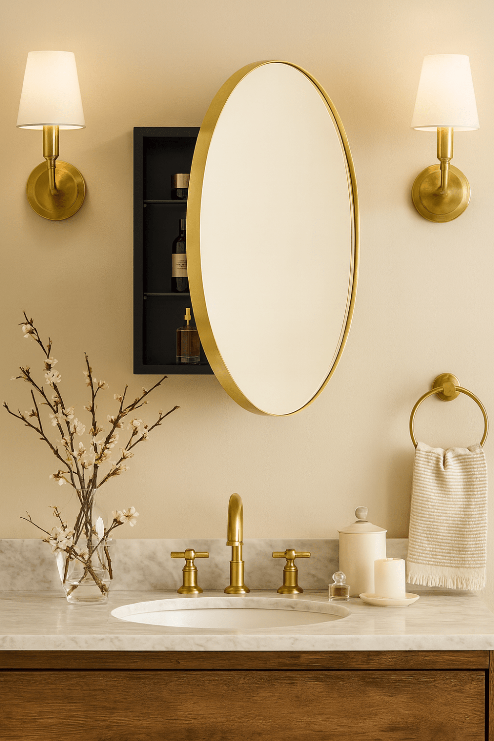 Round Medicine Cabinet - TEHOME