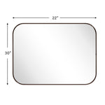 Lucia Contemporary Rounded Rectangular Framed Wall Mounted Bathroom Vanity Mirror GC-0Y312 Oil Rubbed Bronze 24x36" TEHOME