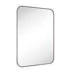Lucia Contemporary Rounded Rectangular Framed Wall Mounted Bathroom Vanity Mirror GC-0Y313 Oil Rubbed Bronze 30x40" TEHOME