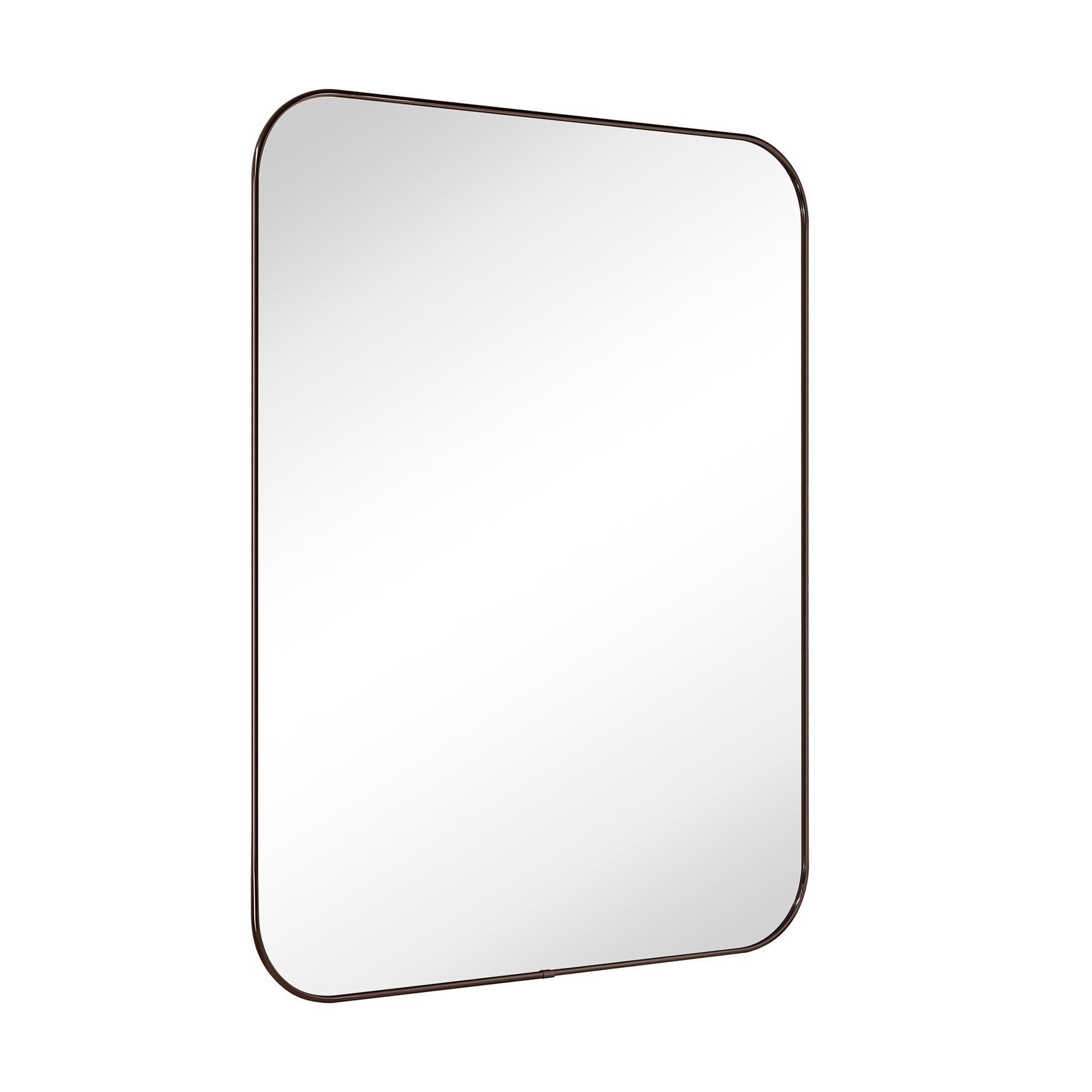 Lucia Contemporary Rounded Rectangular Framed Wall Mounted Bathroom Vanity Mirror GC-0Y313 Oil Rubbed Bronze 30x40" TEHOME