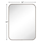 Lucia Contemporary Rounded Rectangular Framed Wall Mounted Bathroom Vanity Mirror GC-0Y312 Oil Rubbed Bronze 24x36" TEHOME