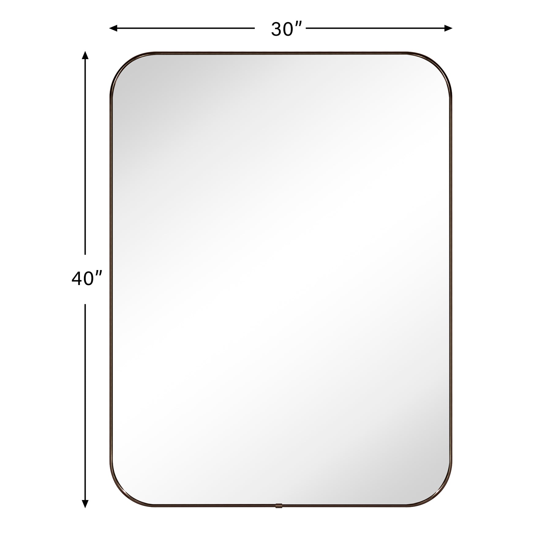 Lucia Contemporary Rounded Rectangular Framed Wall Mounted Bathroom Vanity Mirror GC-0Y312 Oil Rubbed Bronze 24x36" TEHOME