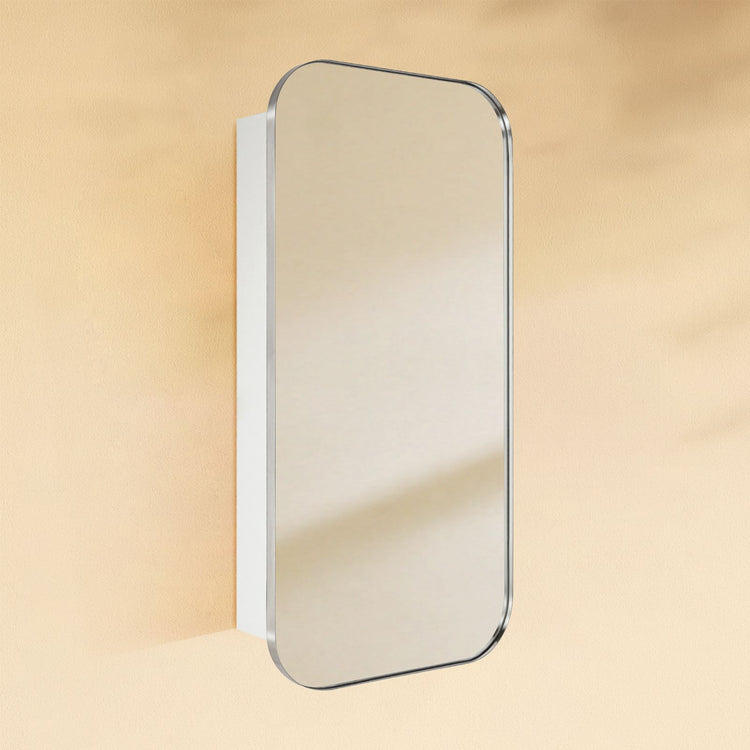 Adasu Mid-century Rectangle Recessed and Surface Mount Bathroom Medicine Cabinet with Mirrors
