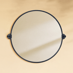 Adlina Farmhouse Round Bathroom Pivot Mirrors GC-00210 Black 24x24" TEHOME