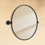 Adlina Farmhouse Round Bathroom Pivot Mirrors GC-00210 Black 24x24" TEHOME