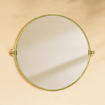 Adlina Farmhouse Round Bathroom Pivot Mirrors GC-00321 Brushed Gold 24x24" TEHOME