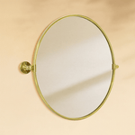 Adlina Farmhouse Round Bathroom Pivot Mirrors GC-00321 Brushed Gold 24x24" TEHOME