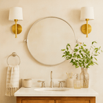 Adlina Farmhouse Round Bathroom Pivot Mirrors GC-00320 Brushed Nickel 24x24" TEHOME