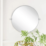 Adlina Farmhouse Round Bathroom Pivot Mirrors GC-00210 Black 24x24" TEHOME