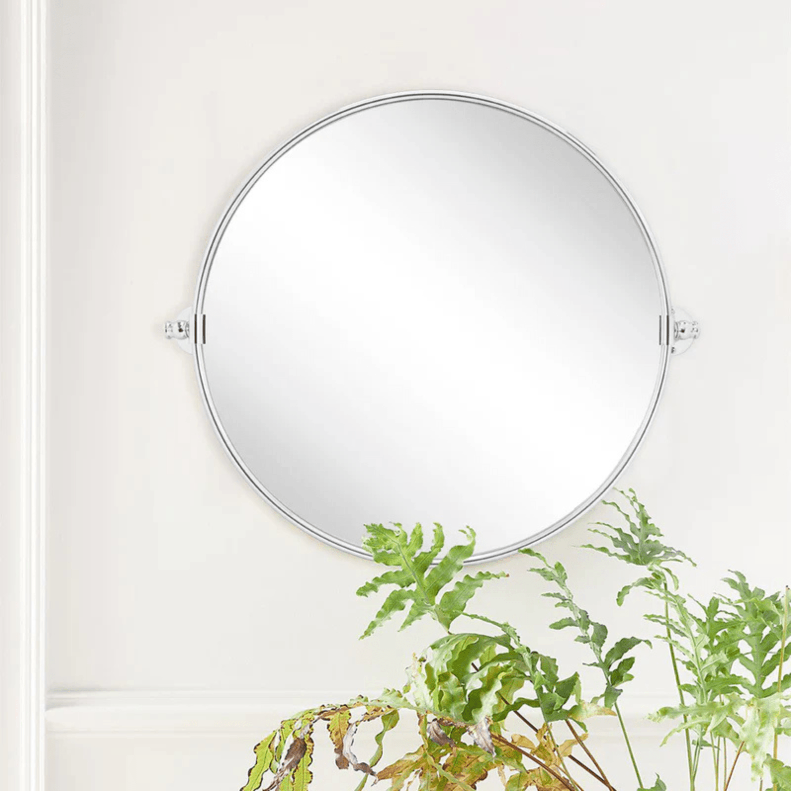 Adlina Farmhouse Round Bathroom Pivot Mirrors GC-00210 Black 24x24" TEHOME
