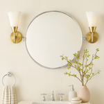 Adlina Farmhouse Round Bathroom Pivot Mirrors GC-00319 Chrome 24x24" TEHOME