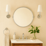 Adlina Farmhouse Round Bathroom Pivot Mirrors GC-00319 Chrome 24x24" TEHOME