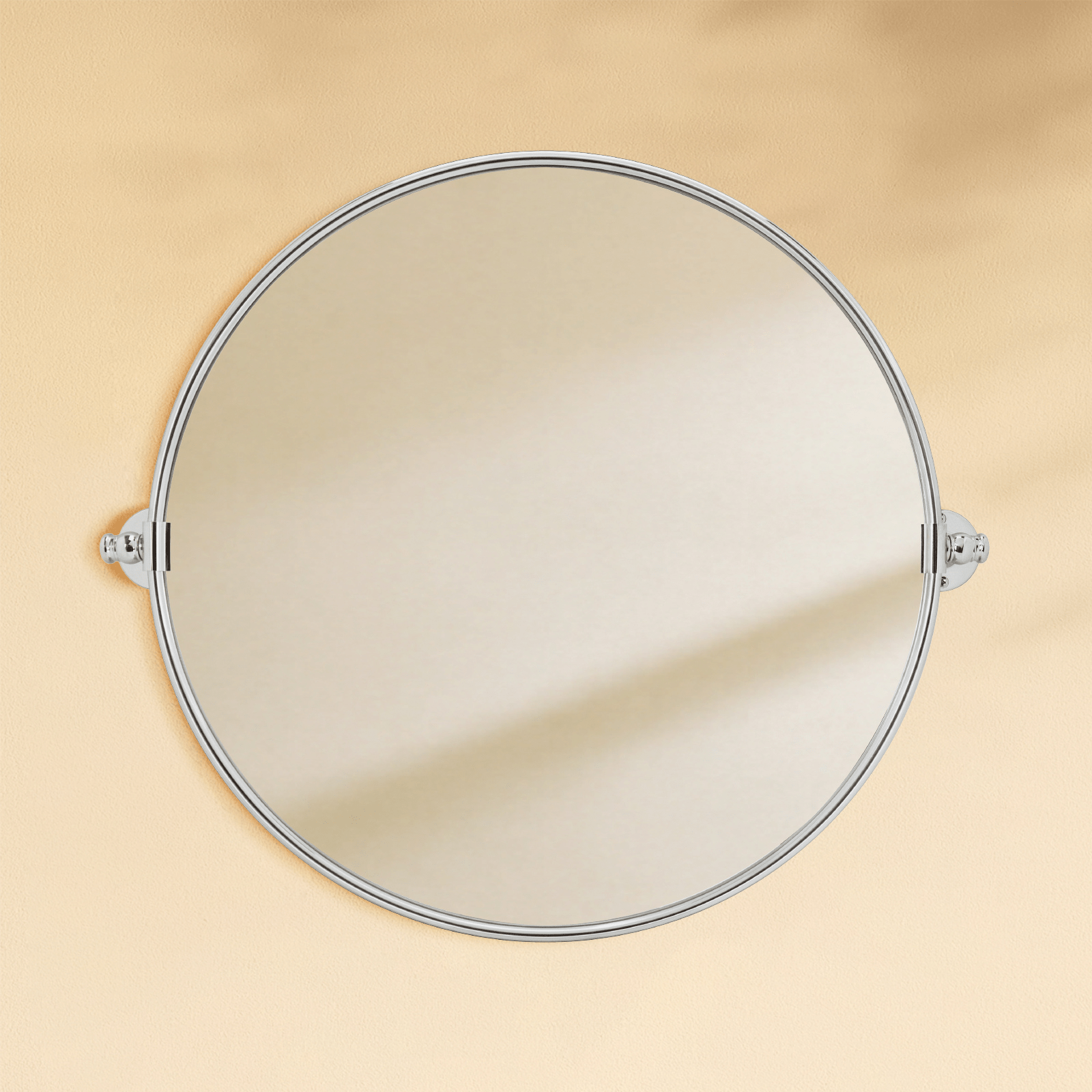 Adlina Farmhouse Round Bathroom Pivot Mirrors GC-00319 Chrome 24x24" TEHOME