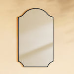 TEHOME Airius 24x40" Black Modern Scalloped Arched Wall Mirrors Front View