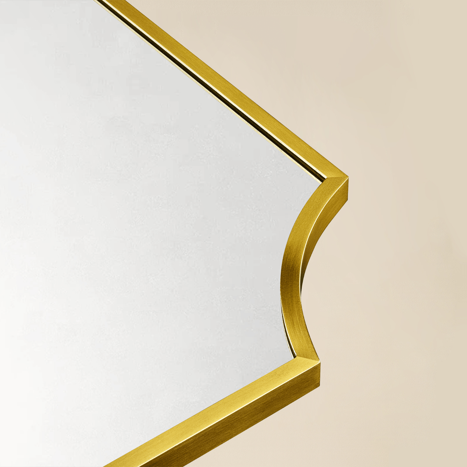 Airius Modern Scalloped Wall Mirrors, 24x36" in Brushed Gold GC-JL0004 TEHOME