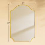 Airius Modern Scalloped Wall Mirrors, 24x36" in Brushed Gold GC-JL0004 TEHOME
