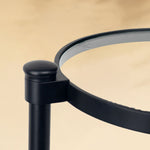 TEHOME Alto C Black Shaped Side Table with Glass Top Detail View2