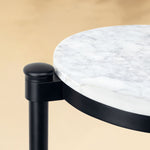 TEHOME Alto C Black Shaped Side Table with Marble Top Detail View2