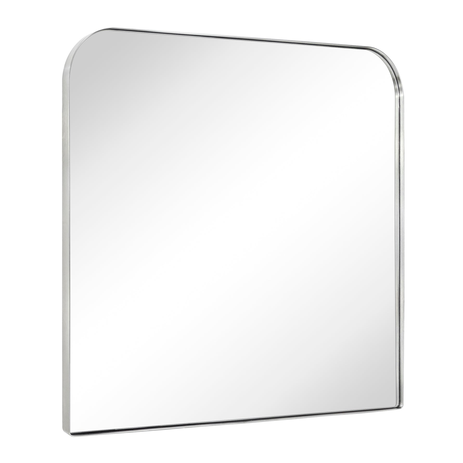 Amelie Modern Arch Large Mantel Mirrors GC-0Y129 Brushed Nickel 34x40" TEHOME