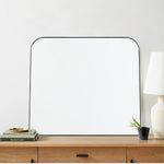 Amelie Modern Arch Large Mantel Mirrors GC-0Y129 Brushed Nickel 34x40" TEHOME