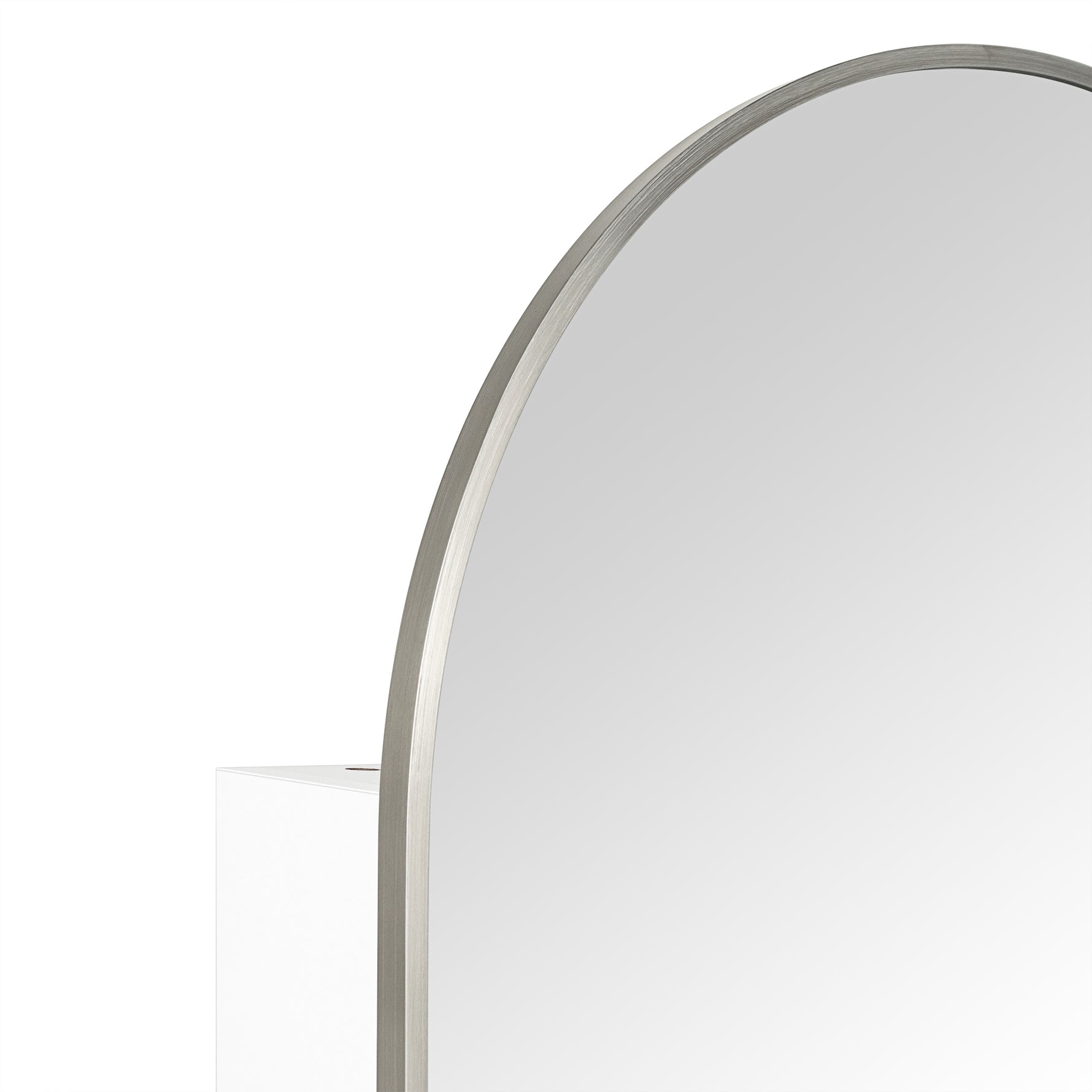 Dake Modern Arch Recessed and Surface Mount Bathroom Medicine Cabinet with Mirrors GC-XB0030 Brushed Nickel 24x36" TEHOME