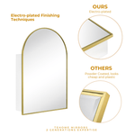 Dake Modern Arch Recessed and Surface Mount Bathroom Medicine Cabinet with Mirrors GC-XB0012 Brushed Gold 20x30" TEHOME