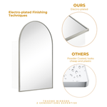 Dake Modern Arch Recessed and Surface Mount Bathroom Medicine Cabinet with Mirrors GC-XB0030 Brushed Nickel 24x36" TEHOME