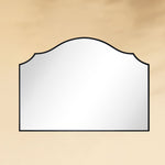 TEHOME Arden 26x36 Black Scalloped Arch Wall Mirror Front View