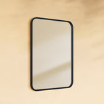 TEHOME Aria Black 20x28 Modern Rectangle Wall Mirrors with Rounded Corners Side View