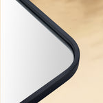 TEHOME Aria Black Modern Rectangle Wall Mirrors with Rounded Corners Detail View2