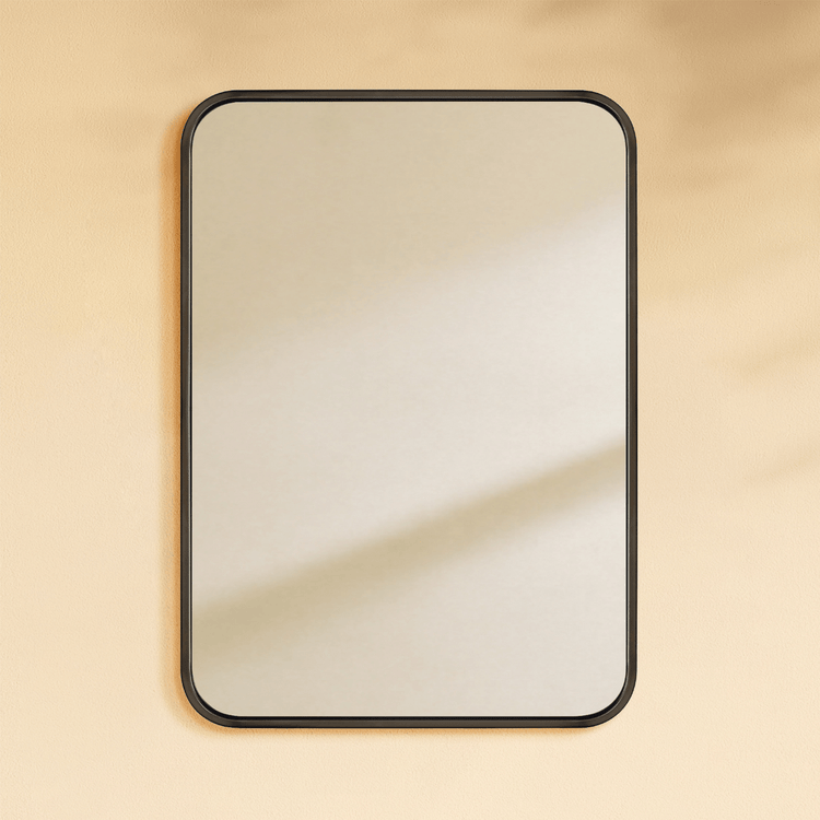 Aria Modern Rectangle Wall Mirrors with Rounded Corners GC-00776 Oil Rubbed Bronze 20x28" TEHOME