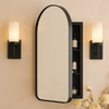 Aristes Modern Arch Recessed Mount Bathroom Medicine Cabinet with Mirrors GC-00452 Black 16x28.3" TEHOME