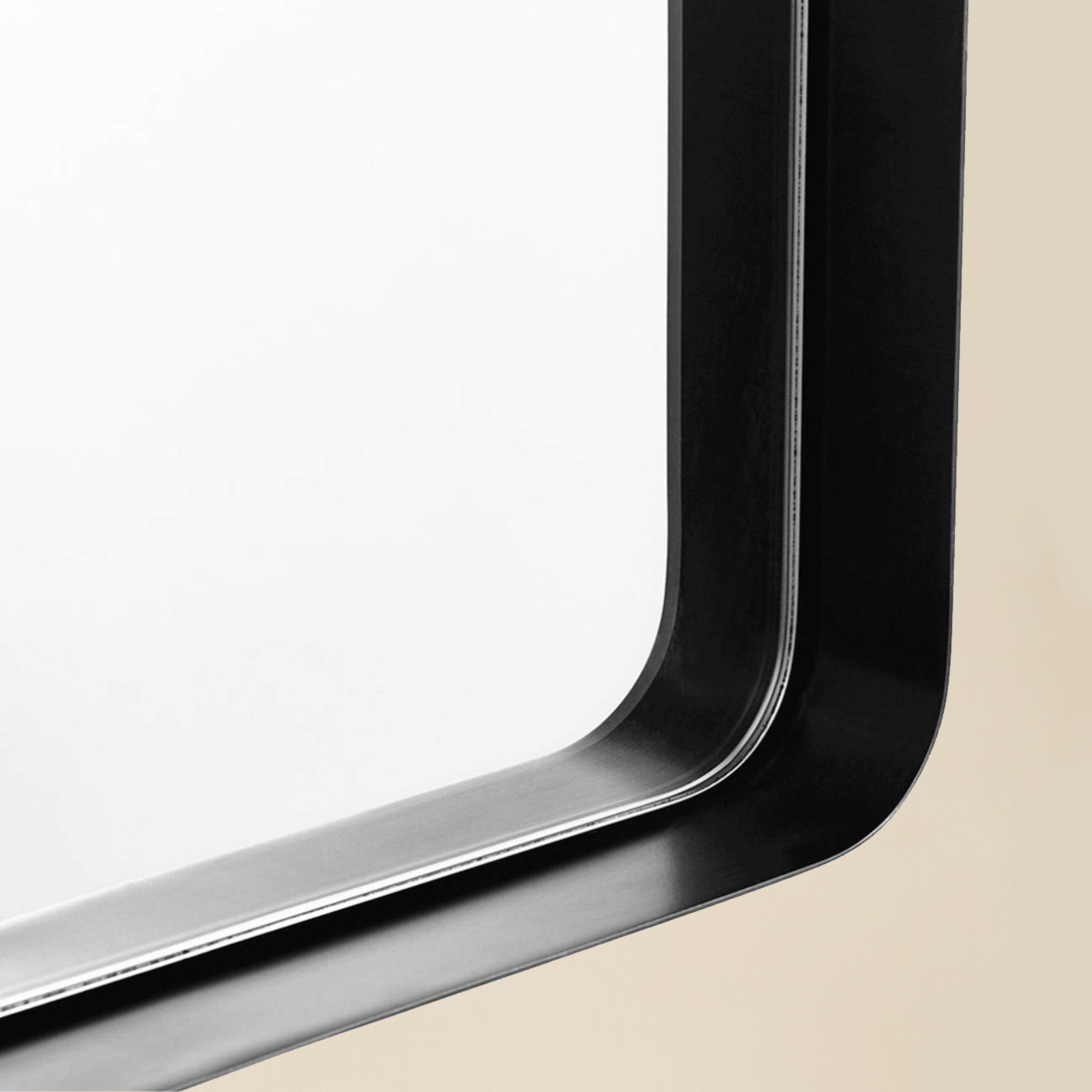 Camellia Modern Rectangle Large Wall Mirrors with Rounded Corners GC-00450 Black 30x40" TEHOME