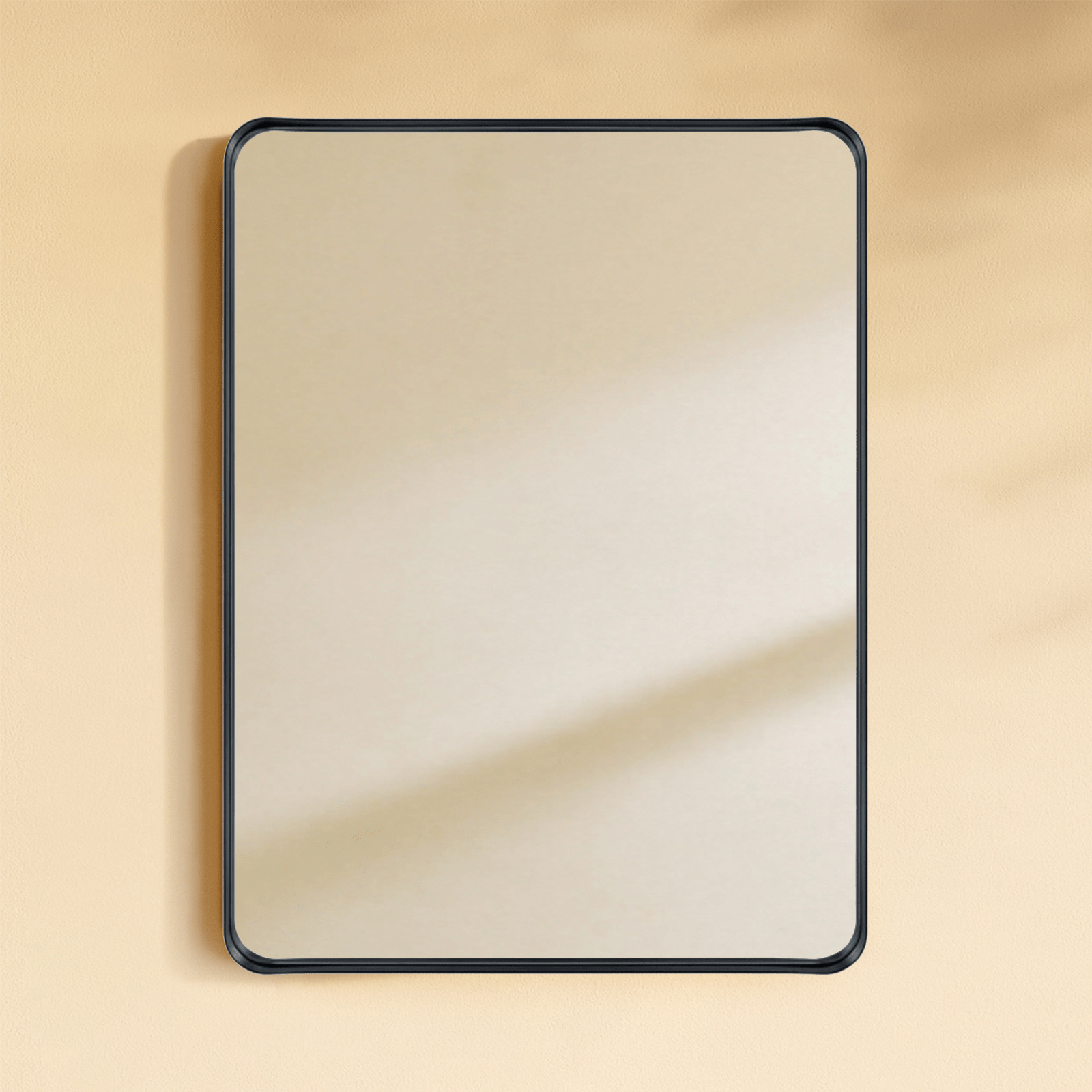 Camellia Modern Rectangle Large Wall Mirrors with Rounded Corners GC-00450 Black 30x40" TEHOME