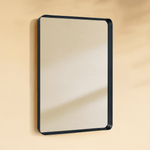 Camellia Modern Rectangle Large Wall Mirrors with Rounded Corners GC-00450 Black 30x40" TEHOME