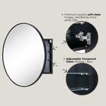 Atelier Modern Round Surface Mount Bathroom Medicine Cabinet with Mirrors, 26" Dia in Black GC-XB0024 Black 26"DIA TEHOME