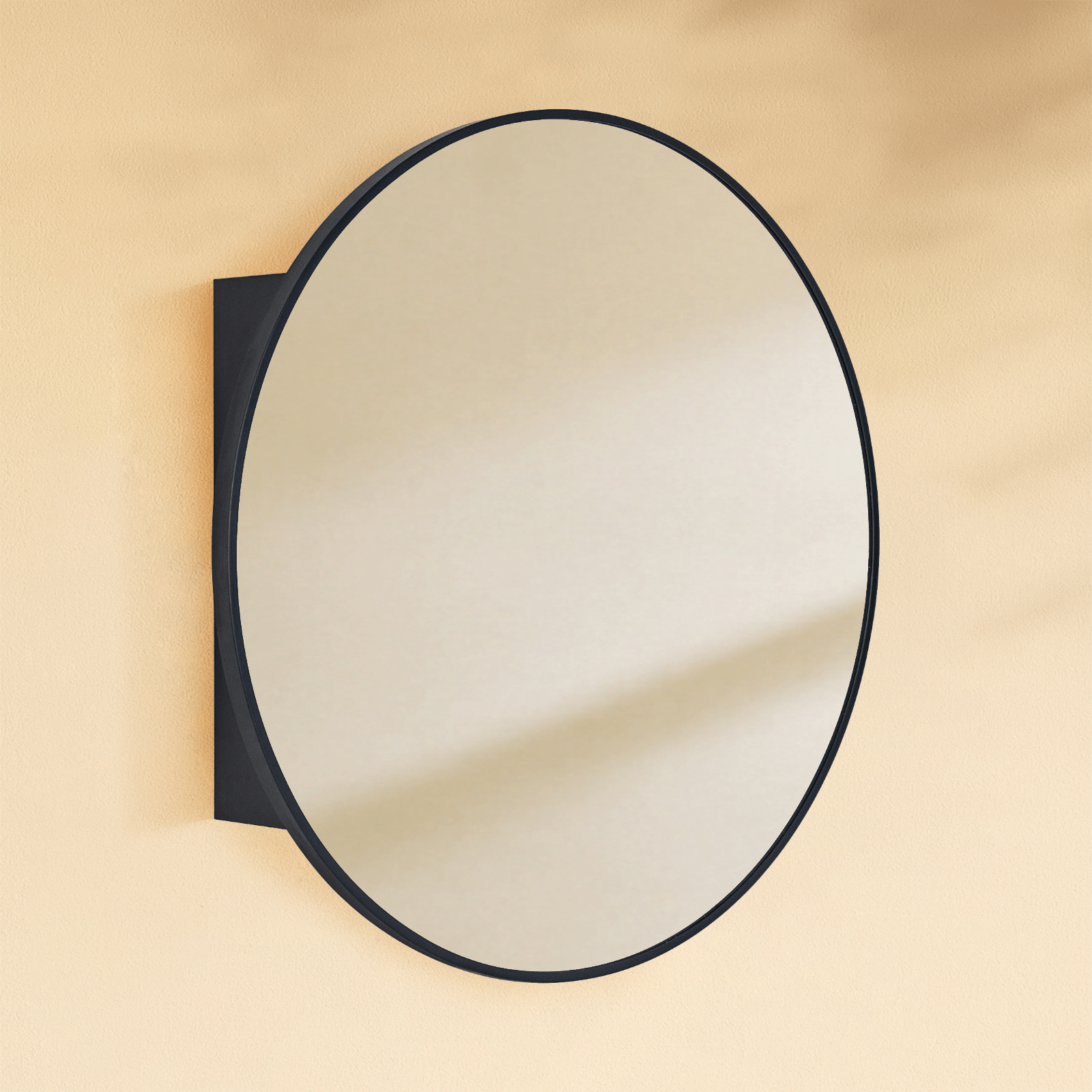 Atelier Modern Round Surface Mount Bathroom Medicine Cabinet with Mirrors, 26" Dia in Black GC-XB0024 Black 26"DIA TEHOME