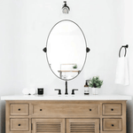 Aura Modern Oval Bathroom Pivot Mirrors GC-00221 Brushed Nickel 20x30" TEHOME