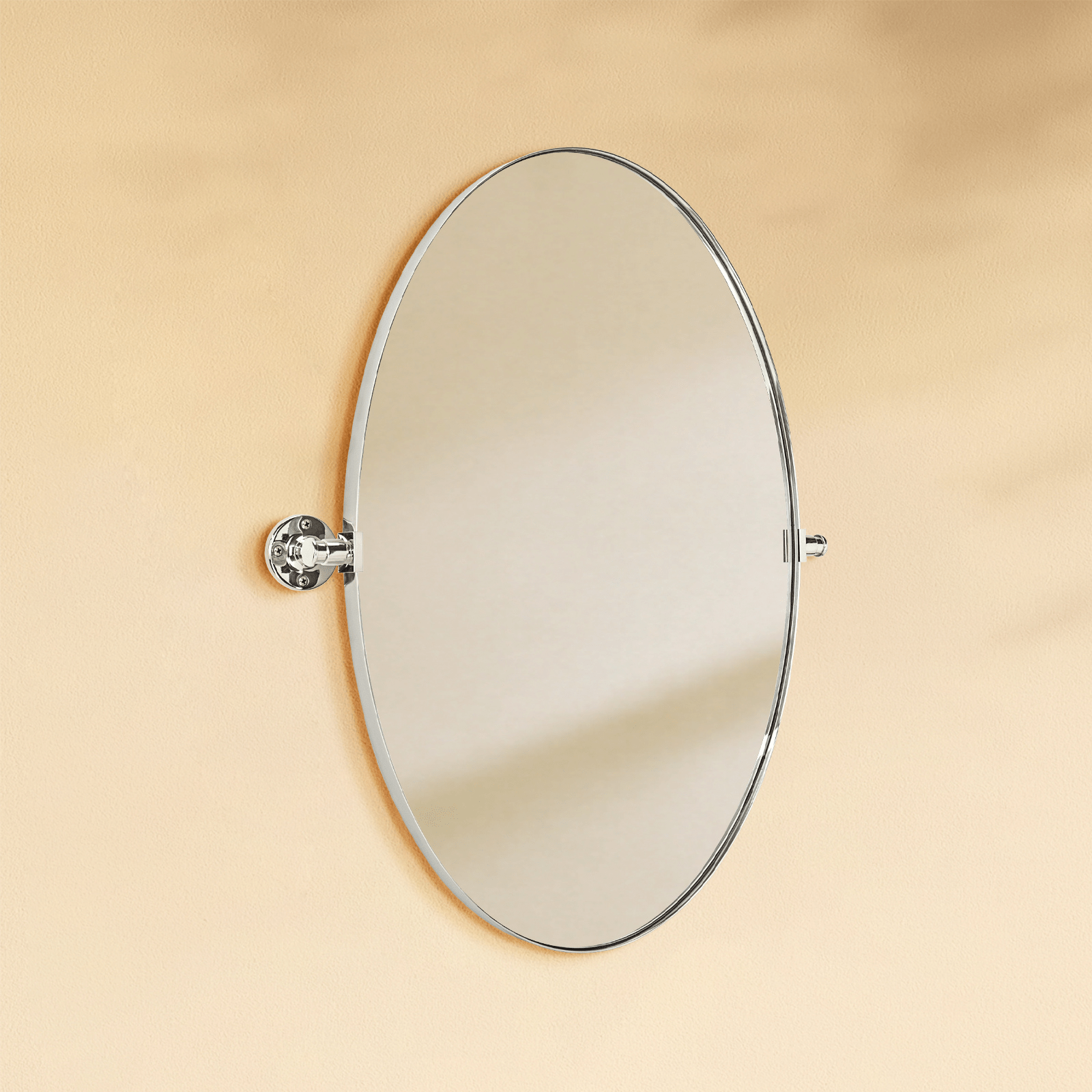 Aura Modern Oval Bathroom Pivot Mirrors GC-00222 Chrome 20x30" TEHOME