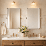 Aura Modern Rectangle Bathroom Pivot Mirrors with Rounded Corners GC-00211 Black 20x30" TEHOME