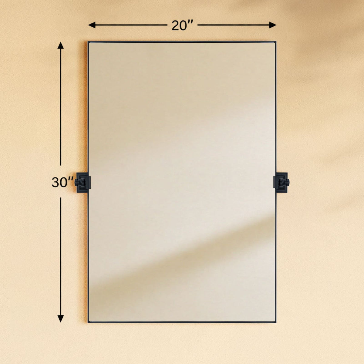 TEHOME Aurielle Modern Rectangle Pivot Mirror Front View Size