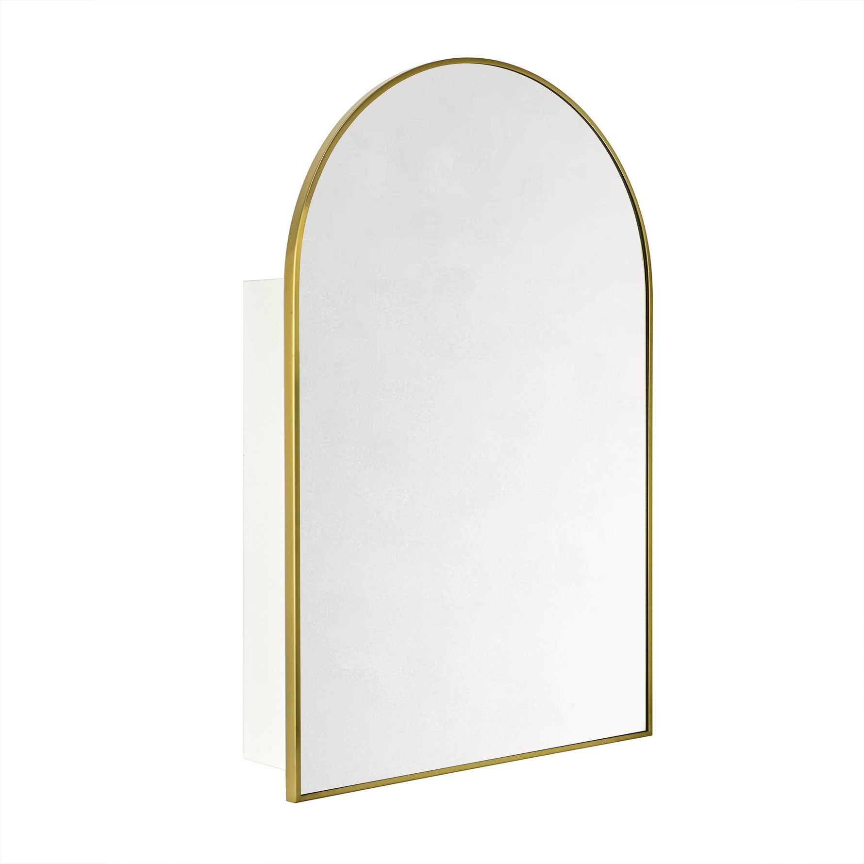 Dake Modern Arch Recessed and Surface Mount Bathroom Medicine Cabinet with Mirrors GC-XB0029 Brushed Gold 24x36" TEHOME