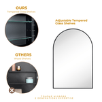 Dake Modern Arch Recessed and Surface Mount Bathroom Medicine Cabinet with Mirrors GC-XB0027 Black 24x36" TEHOME