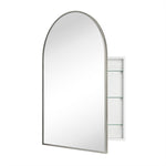 Dake Modern Arch Recessed and Surface Mount Bathroom Medicine Cabinet with Mirrors GC-XB0013 Brushed Nickel 20x30" TEHOME