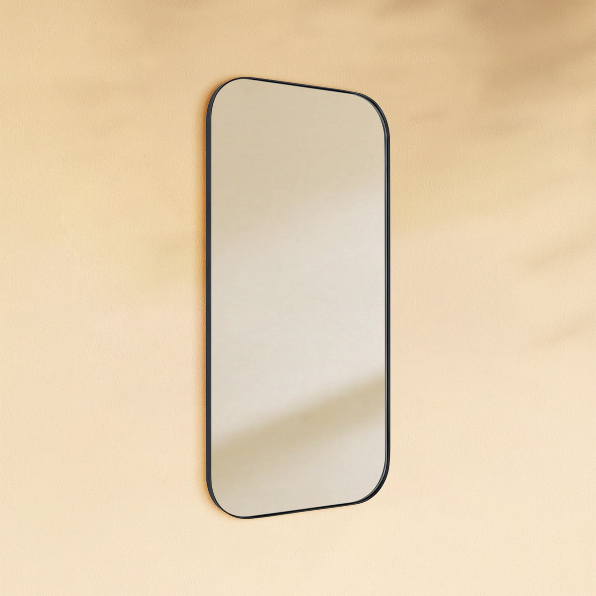 TEHOME Bellara Black 20x40 Mid-Century Rectangle Large Wall Mirrors with Rounded Corners Side View