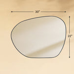 TEHOME Bertlinde Black 30x22 Modern Irregular Wall Mirrors Front View Size