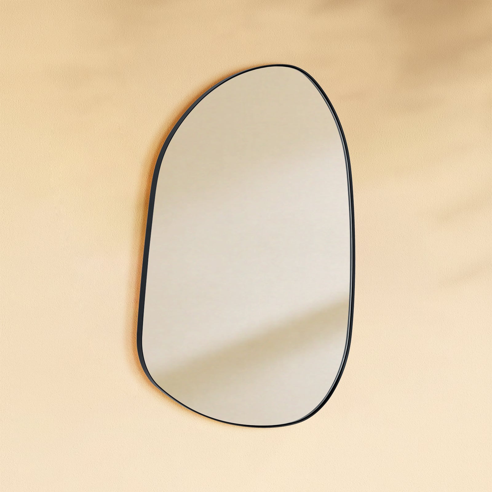 TEHOME Bertlinde Black Modern Irregular Wall Mirrors Side View