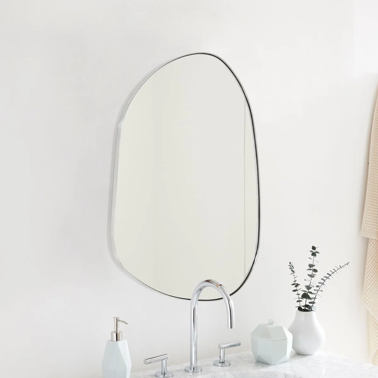 TEHOME Bertlinde Brushed Nickel Modern Irregular Wall Mirrors