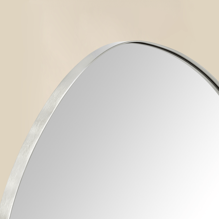 Bertlinde Modern Irregular Wall Mirrors GC-0Y102 Brushed Nickel 30x22" TEHOME