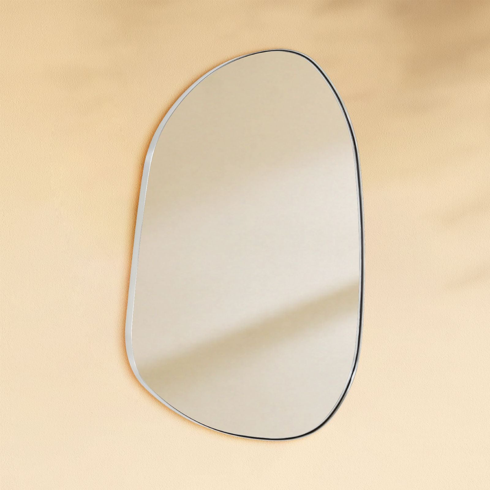 TEHOME Bertlinde Modern Irregular Wall Mirrors in Brushed Nickel finish, 30"x22"